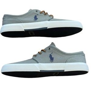 Polo Ralph Lauren Men's Canvas Faxon Low-Top Gray Sneakers Size 10